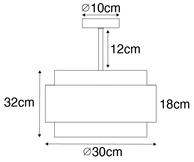 Candeeiro de teto moderno preto com dourado - Elif