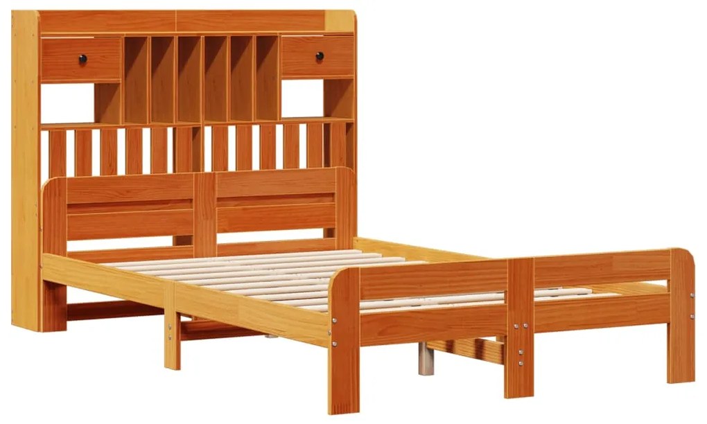 Cama com estante sem colchão 135x190 cm pinho maciço