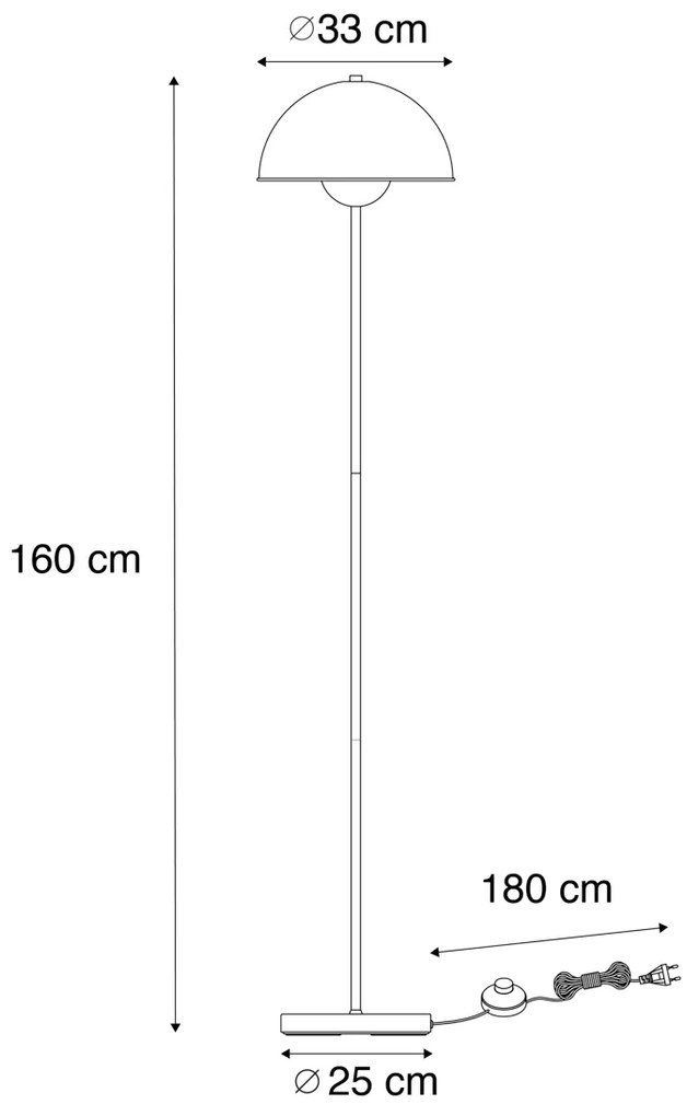 Candeeiro de pé industrial preto com dourado 160 cm - Magnax Industrial