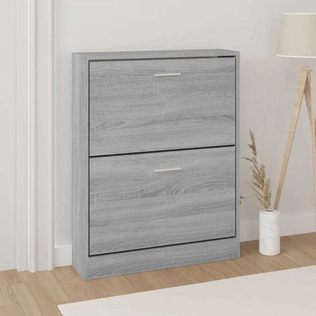 Sapateira 59x17x81 cm derivados de madeira sonoma cinza