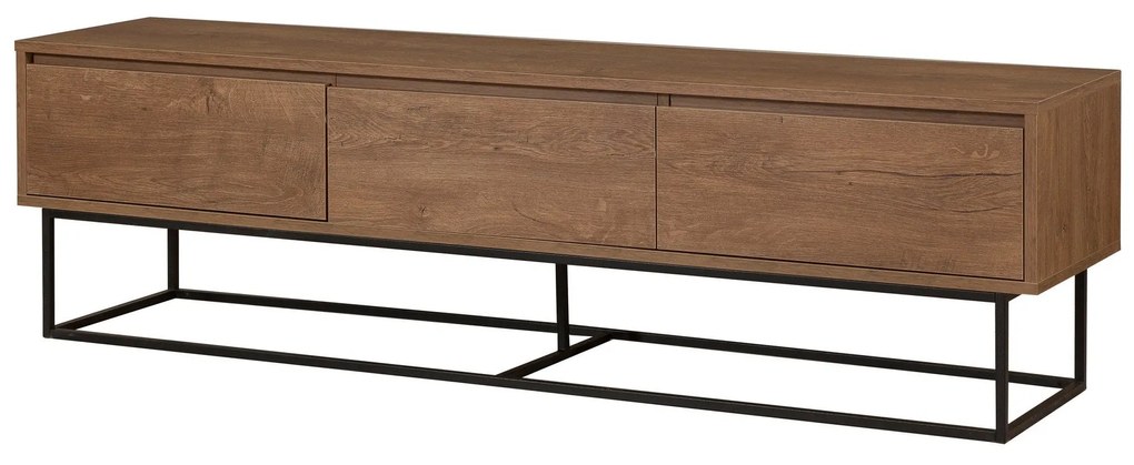 Conjunto de Mobiliário de Sala de Estar Laxus – Nogueira/Preto – TV: 1