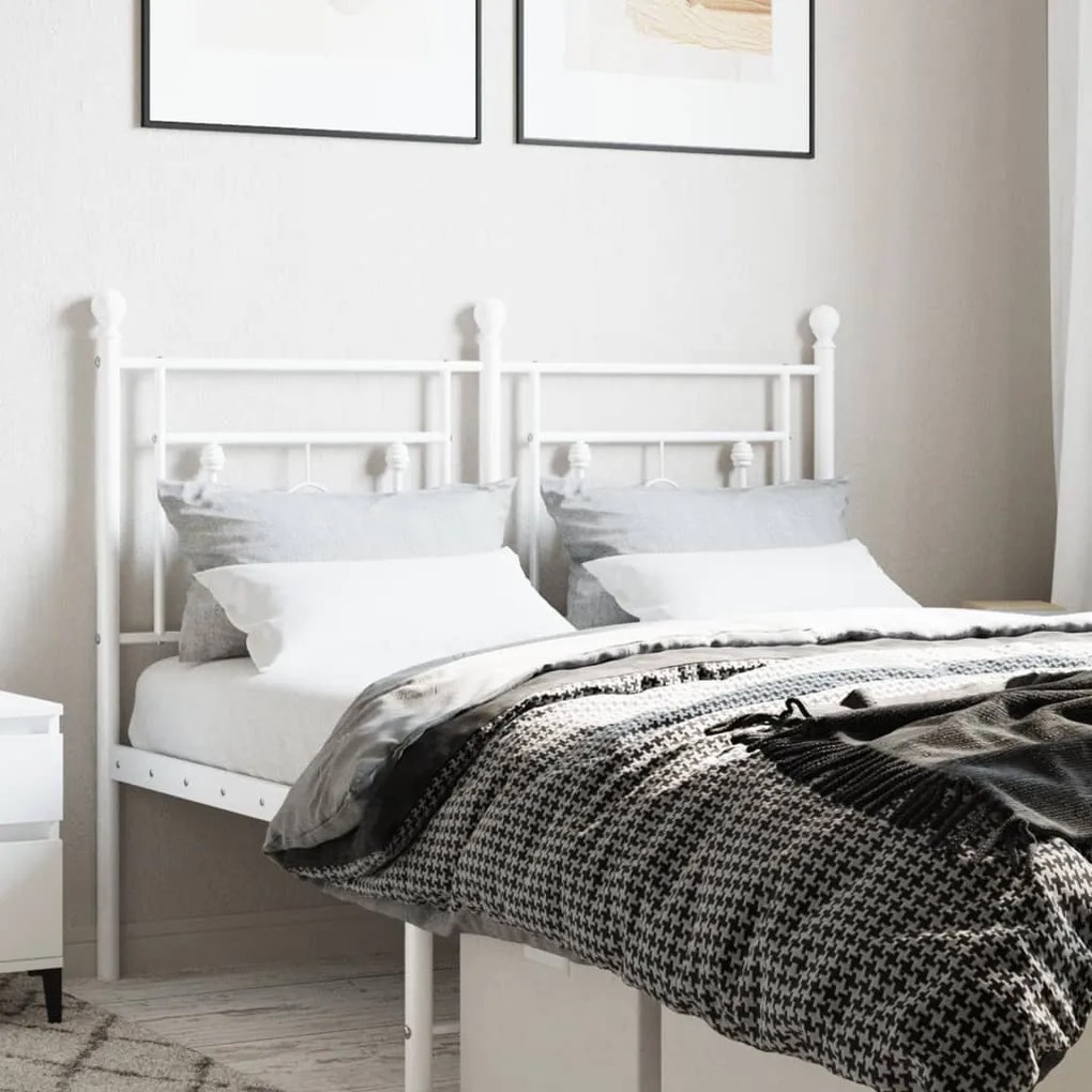 Cabeceira de cama 120 cm metal branco