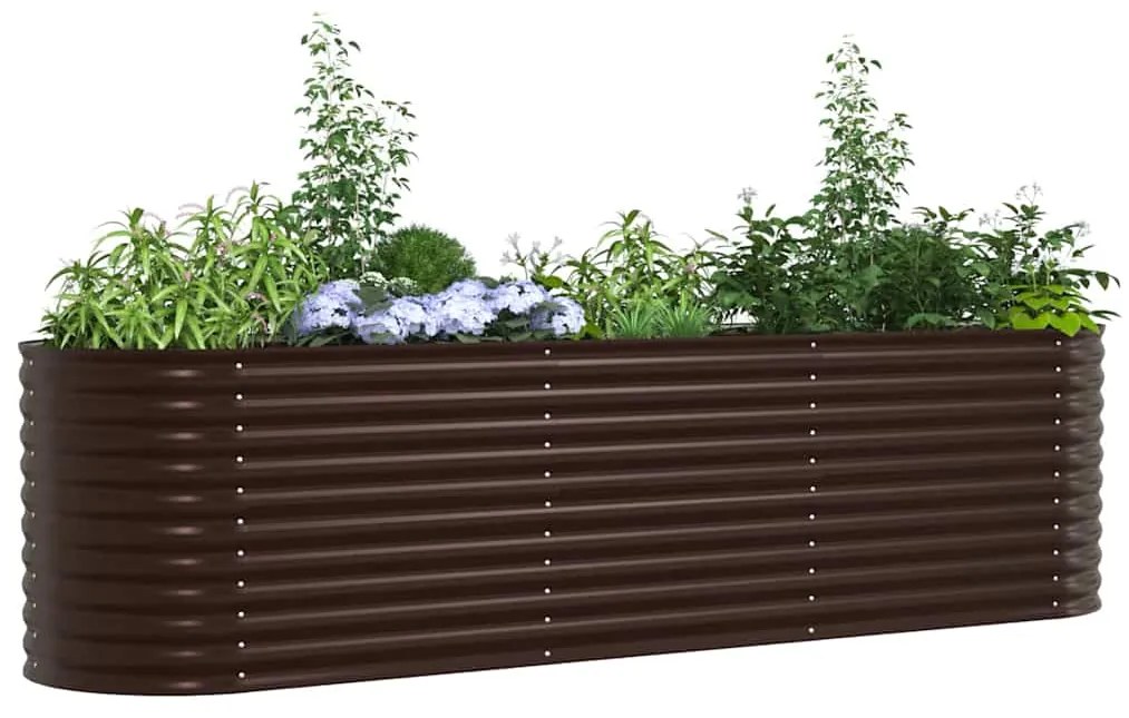 Horta Elevada vidaXL Castanho 320x80x81 cm Aço Galvanizado