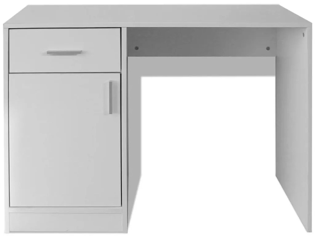 Mesa com gaveta e armário 100x40x73 cm branco