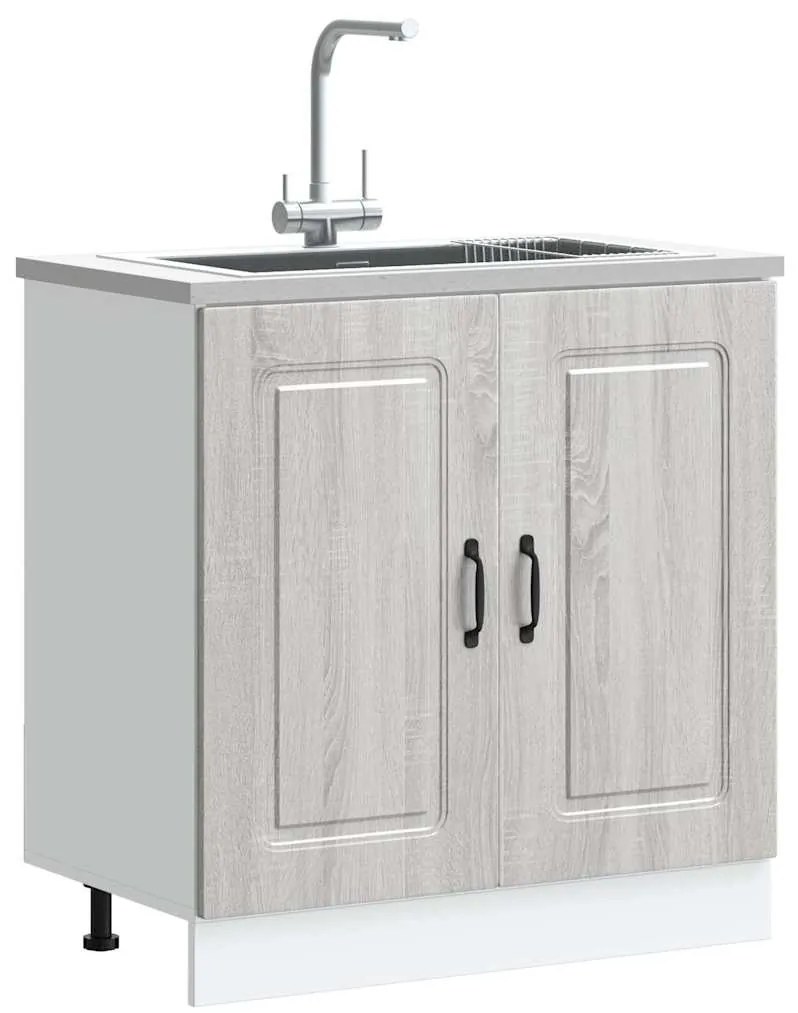 Armário baixo lavatório Kalmar cinzento sonoma 80x46x81,5 cm