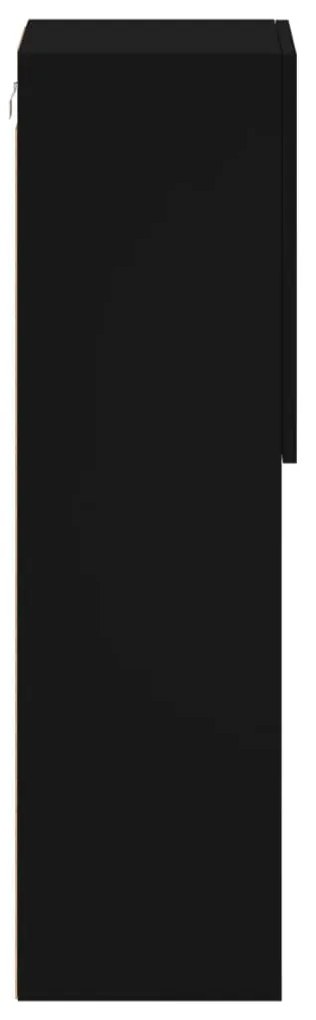 Móvel de TV com luzes LED 30,5x30x102 cm preto