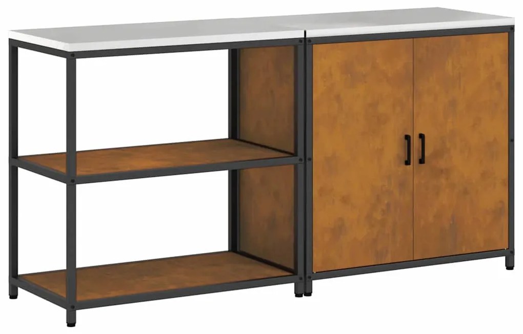Conjunto de Armazenamento de Cozinha 2 pcs Ferro Enferrujado