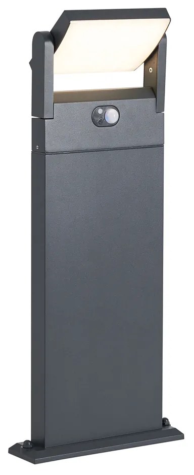 Luminária de Poste Exterior Cinzento Escuro com Sensor de Movimento 60cm IP54 Solar - Judge