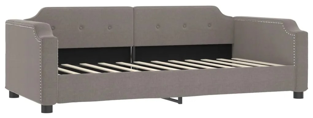 Sofá-cama com gavetão 80x200 cm tecido cinzento-acastanhado