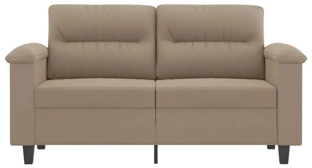 Sofá de 2 lugares 120 cm tecido de microfibra cinza-acastanhado
