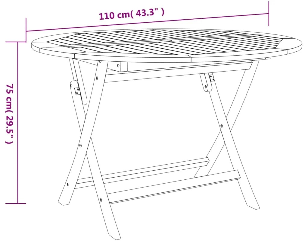 Conjunto de jantar p/ jardim 5 pcs madeira de acácia maciça
