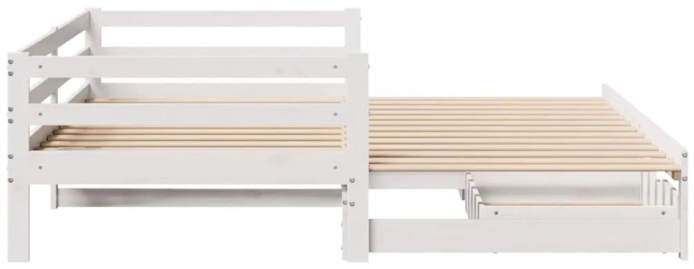 Sofá-cama com gavetão e gavetas sem colchão 90x190 cm branco