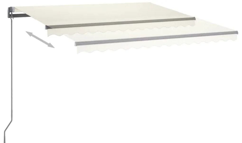 Toldo automático com LED e sensor de vento 450x350 cm cor creme