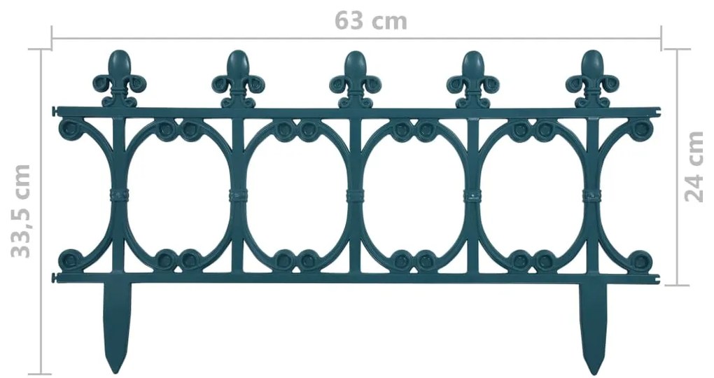 Bordas de relvado 16 pcs 10 m PP verde