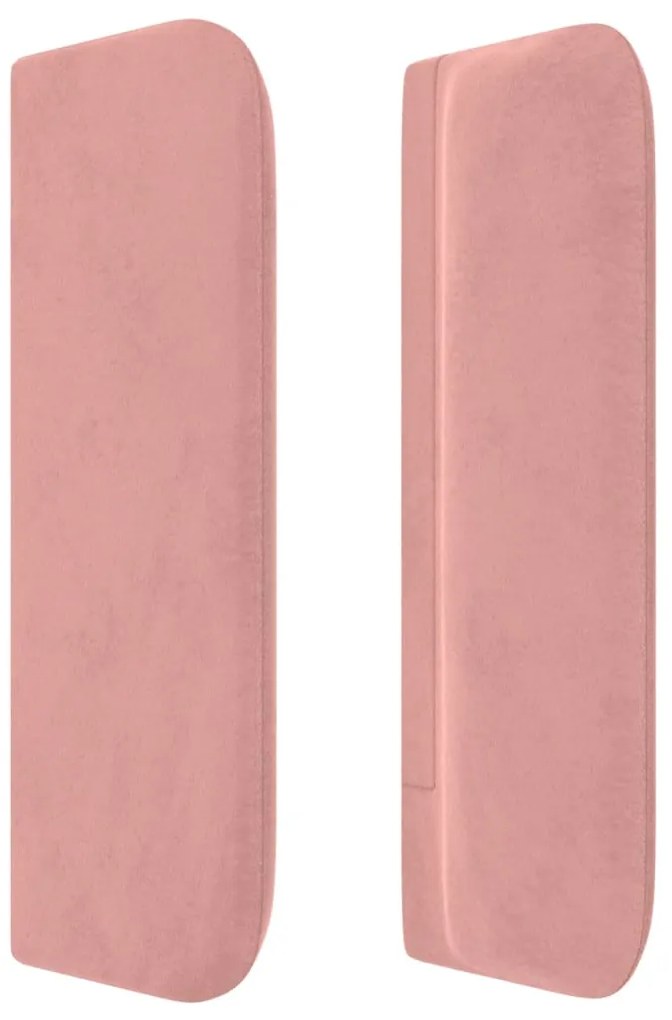 Cabeceira de cama c/ abas veludo 203x16x78/88 cm rosa