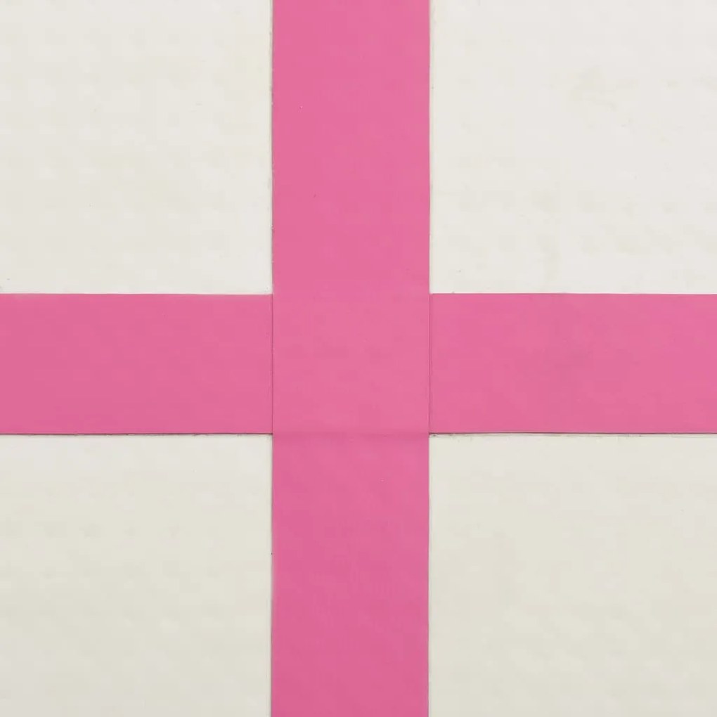 Colchão de ginástica insuflável c/ bomba 200x200x10 cm PVC rosa
