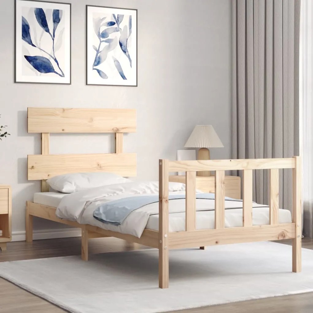 Cama sem colchão 90x200 cm madeira de pinho maciça