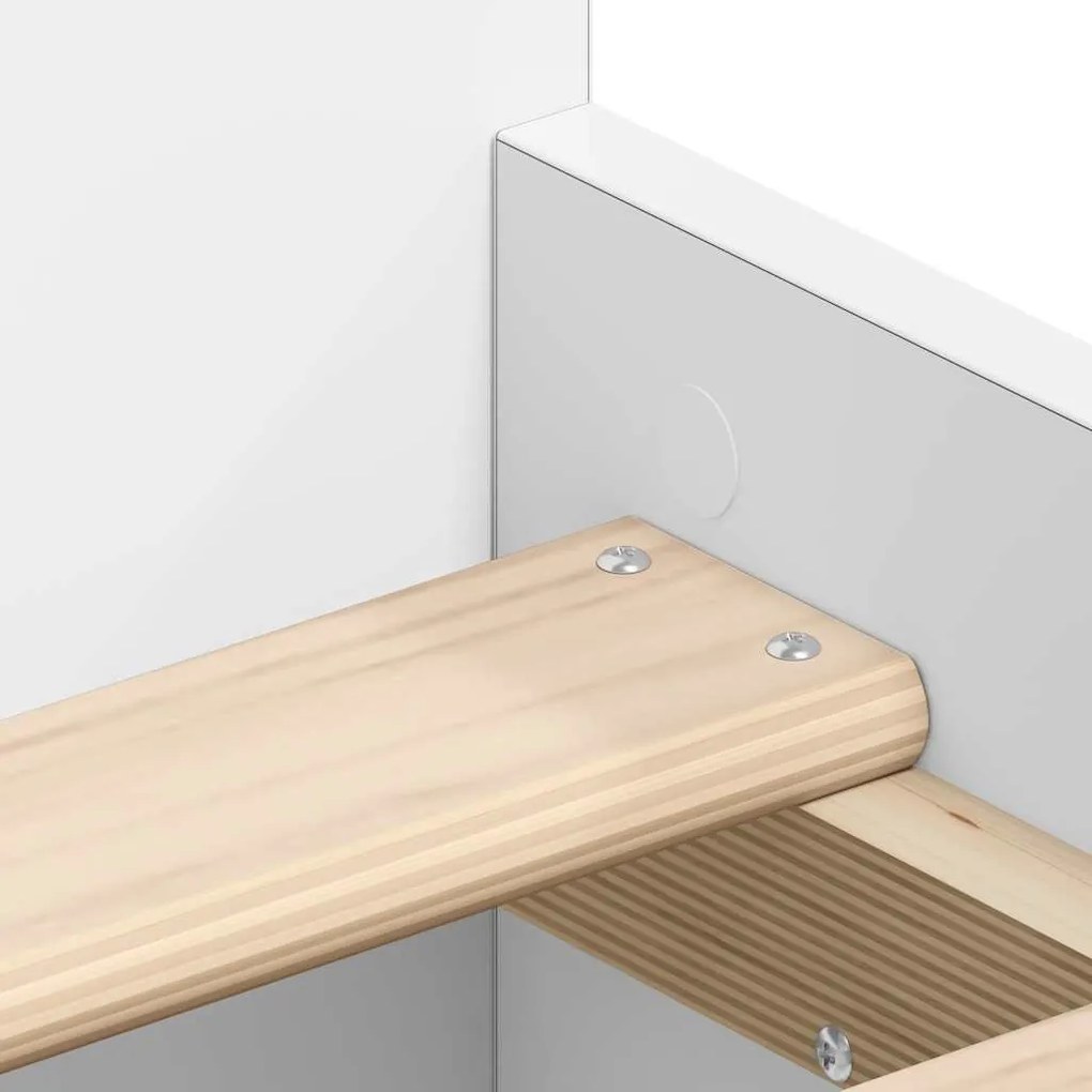 Estrutura de cama c/ painéis cabeceira e pés 75x190 cm branco