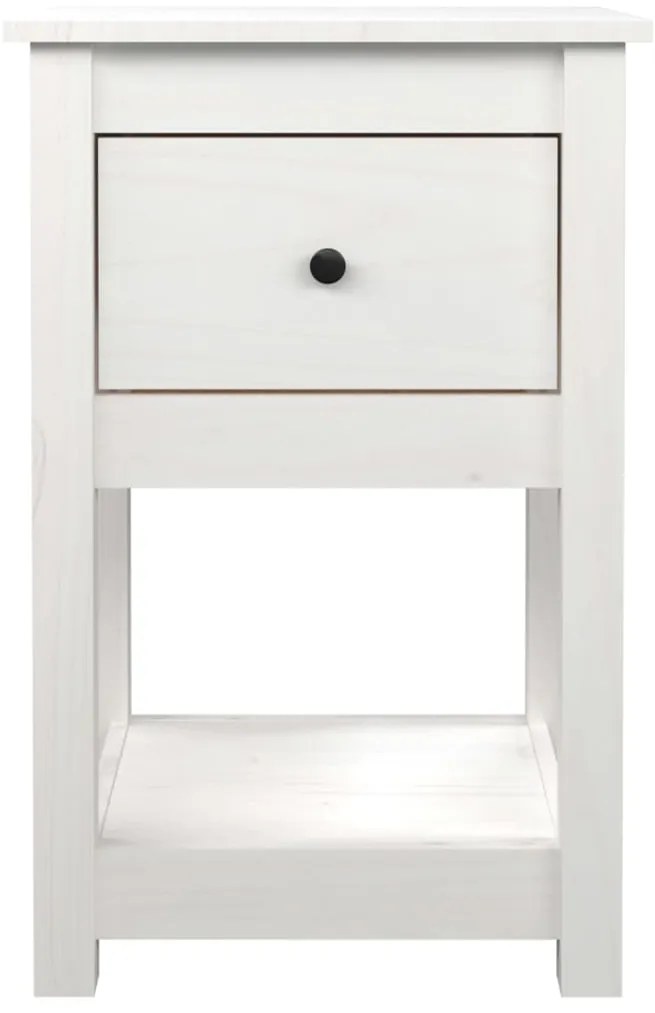 Mesa de cabeceira 40x35x61,5 cm madeira de pinho maciça branco