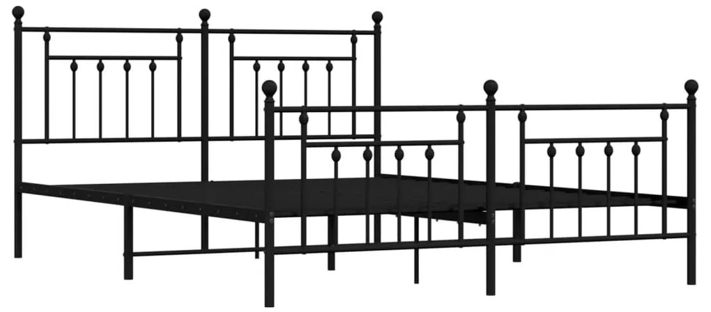 Estrutura de cama sem colchão com pés 160x200 cm preto