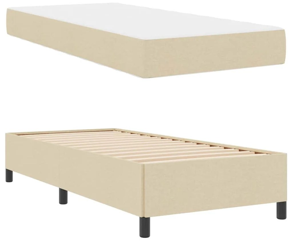Cama Box Taupe, Preto 90 x 190 cm Tecido, Madeira de Engenharia