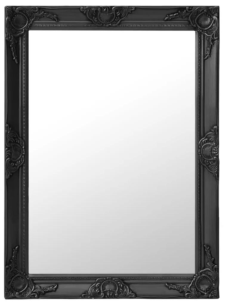 320339 vidaXL Espelho de parede estilo barroco 60x80 cm preto