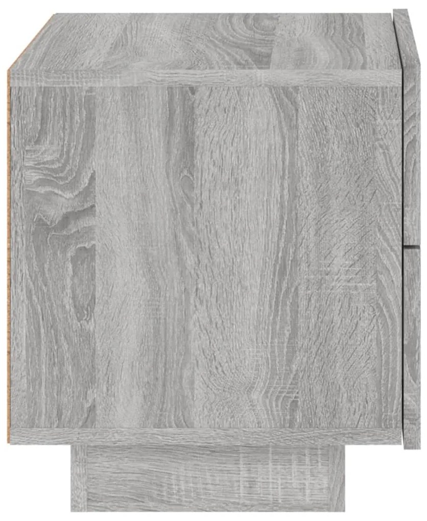 Mesa de cabeceira com luzes LED 70x36x40,5 cm cinzento-sonoma