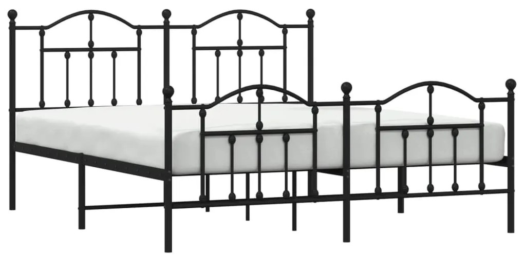 Estrutura de cama sem colchão com pés 160x200 cm preto