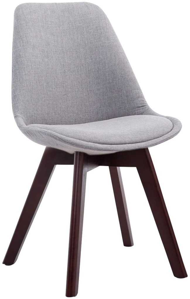 Cadeira de cozinha e sala de jantar Borneo em tecido com estrutura em Cor Nogueira 48 x 84 x 55 cm Cinzento