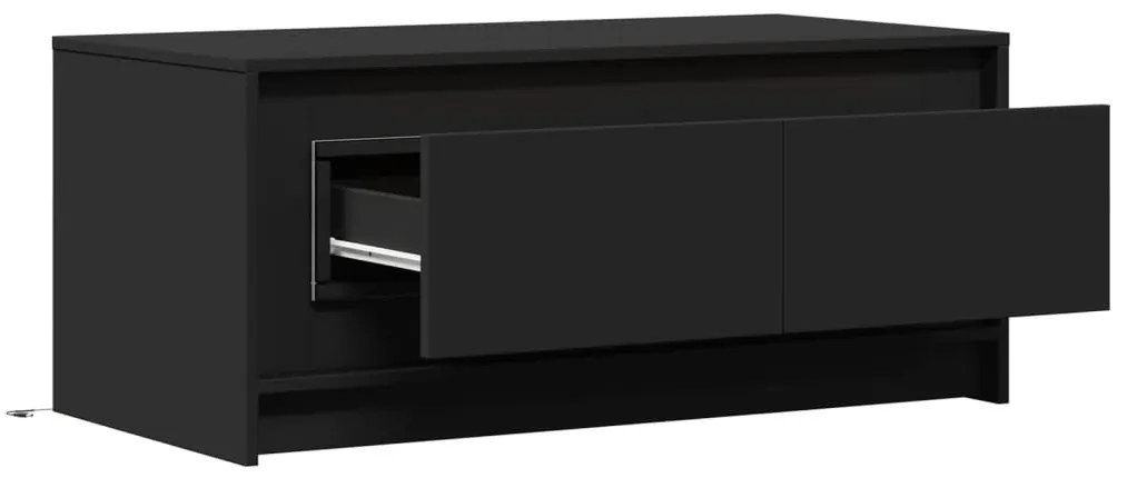 Mesa de centro com luzes LED derivados de madeira preto