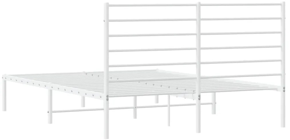 Estrutura de cama com cabeceira 140x200 cm metal branco