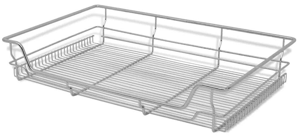 Cestos de arame extraíveis 2 pcs 800 mm prateado
