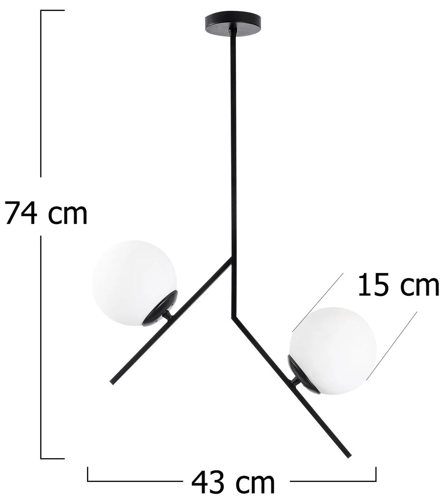Chandelier Dolunay – Preto – 43 x 15 cm