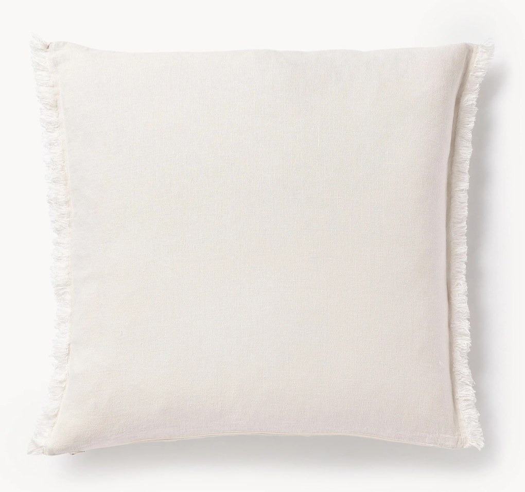Capa de almofada em linho com franjas Luana