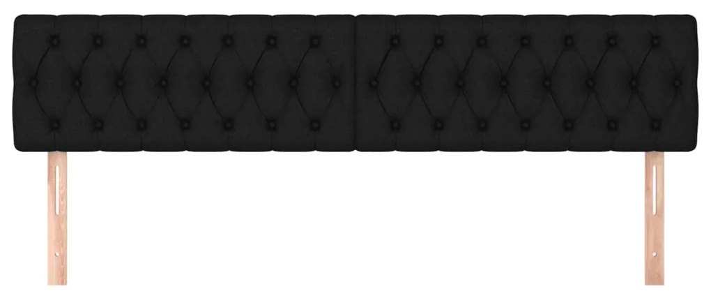 Cabeceira de cama 2 pcs tecido 100x7x78/88 cm preto