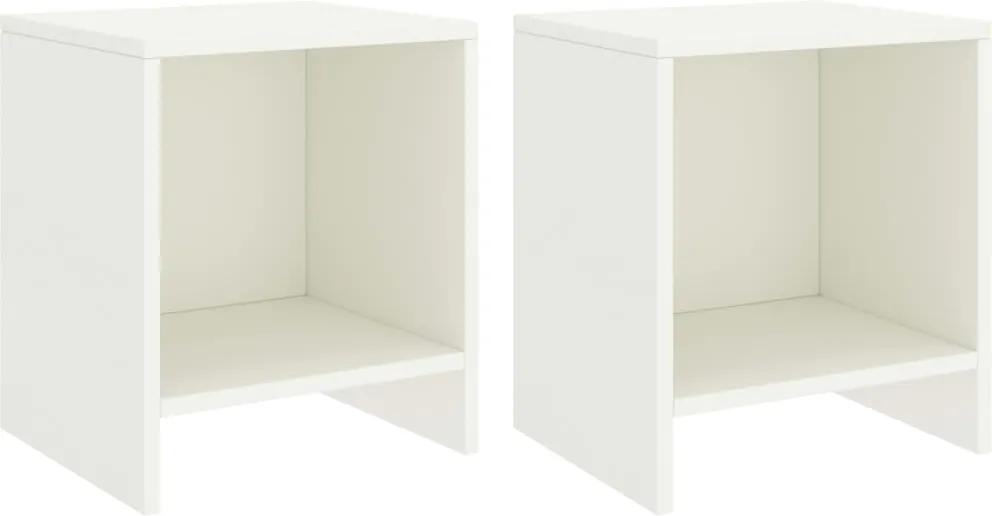 Mesas de cabeceira 2 pcs 35x30x40cm madeira pinho maciça branco