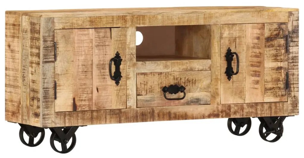 Móvel de TV 110x30x50 cm madeira de mangueira áspera