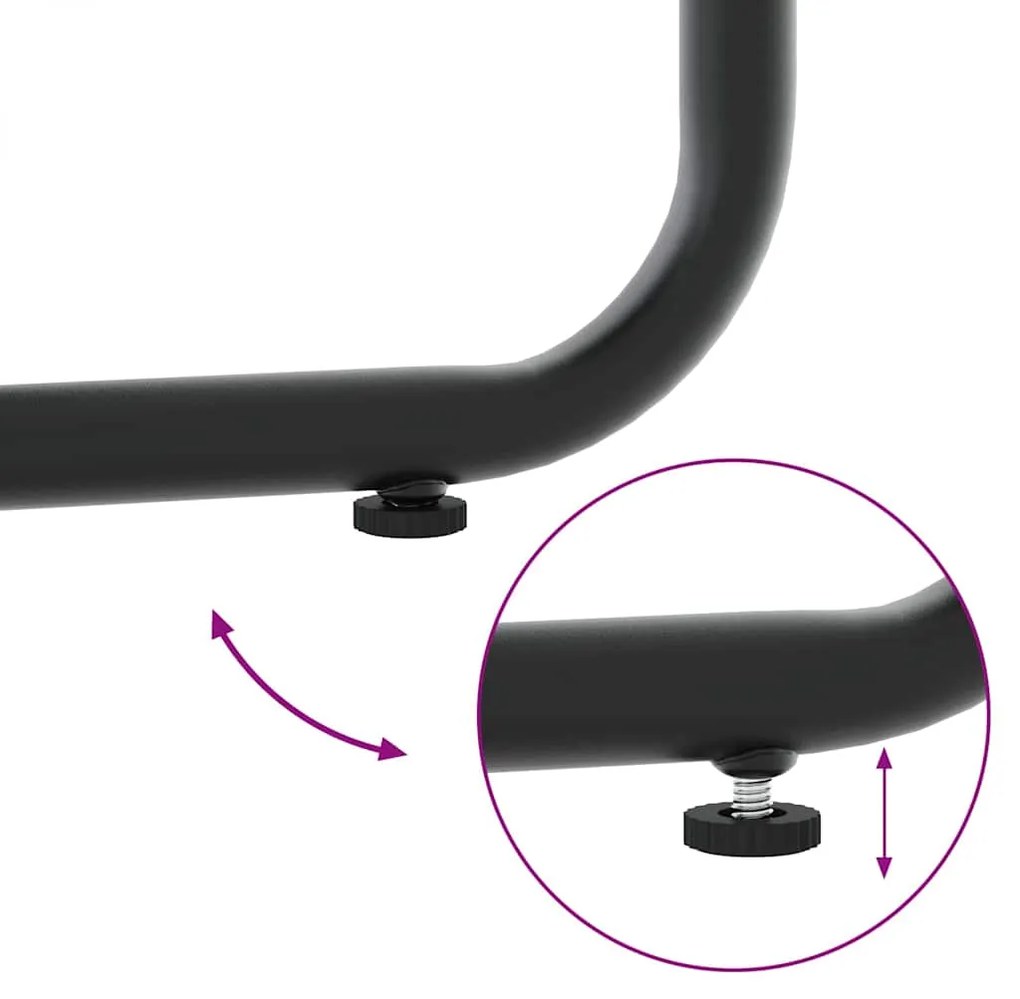 Conjunto de Jantar de Jardim vidaXL com 19 Peças e Almofadas Aço Preto