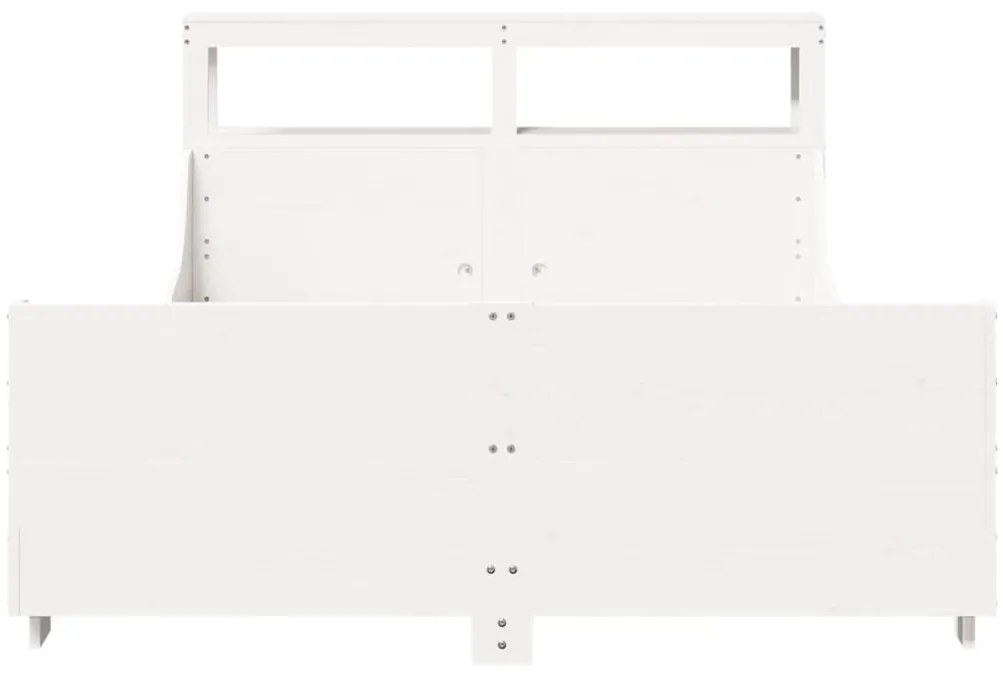 Cama sem colchão 140x190 cm madeira de pinho maciça branco