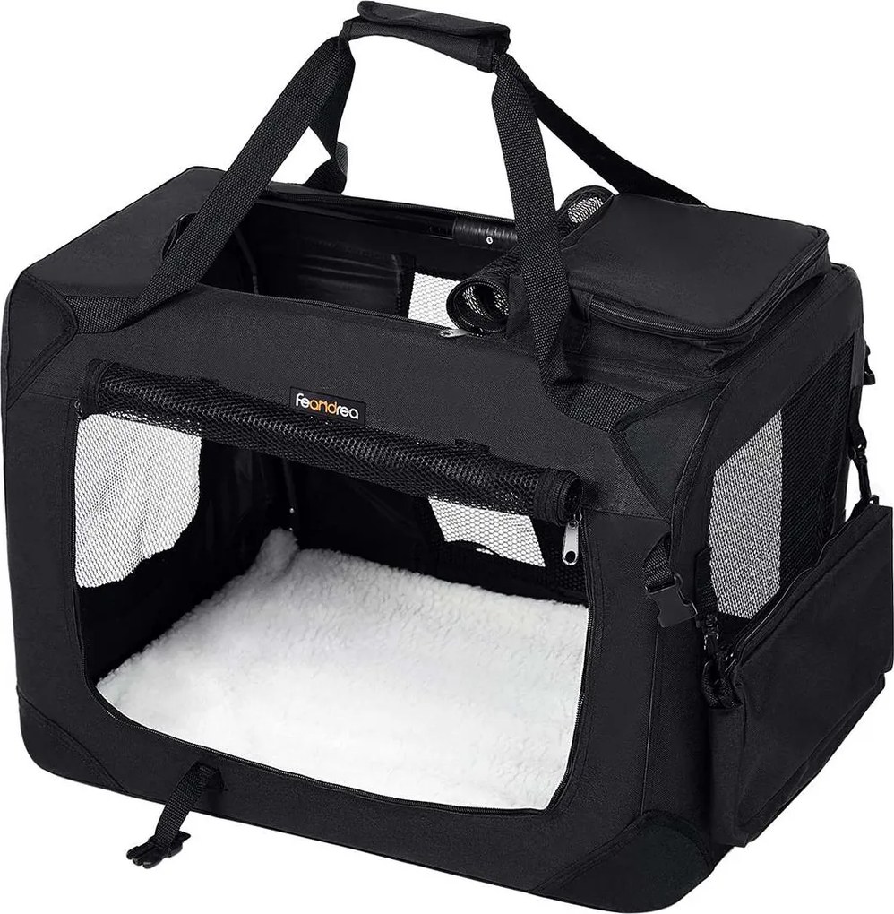 Transportadora para animais de estimação S 50 x 35 x 35 cm preto