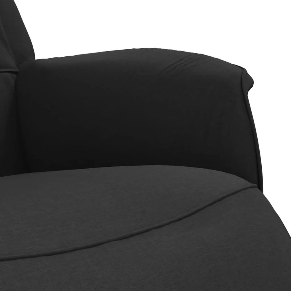 Cadeira reclinável com apoio de pés tecido preto