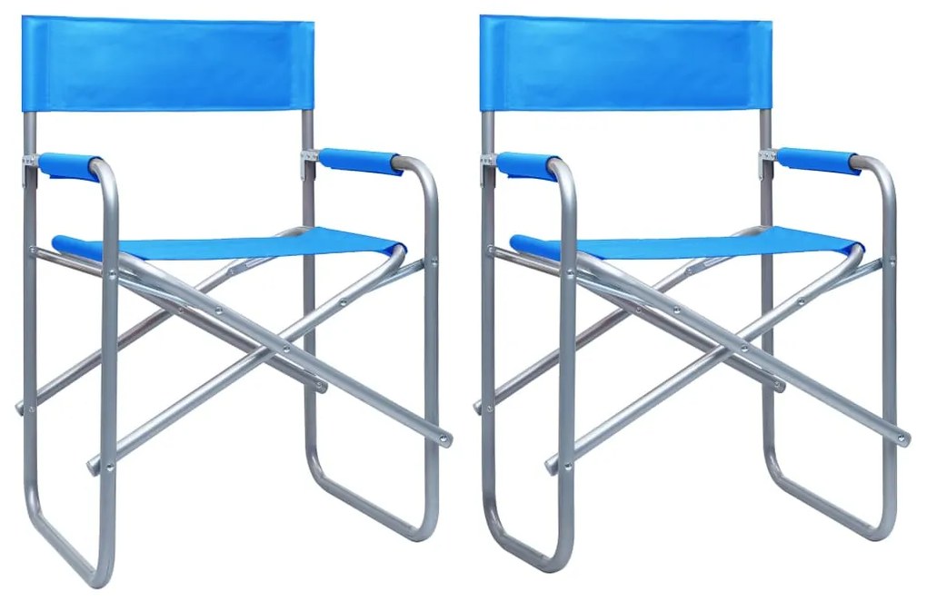 vidaXL Cadeiras de realizador 2 pcs aço azul