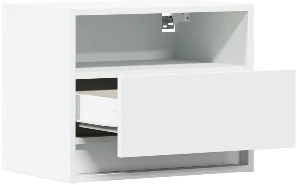 Mesa de cabeceira de parede com luzes LED branco