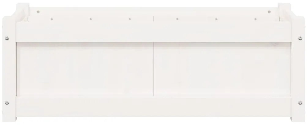 Vaso/floreira de jardim 90x31x31 cm pinho maciço branco