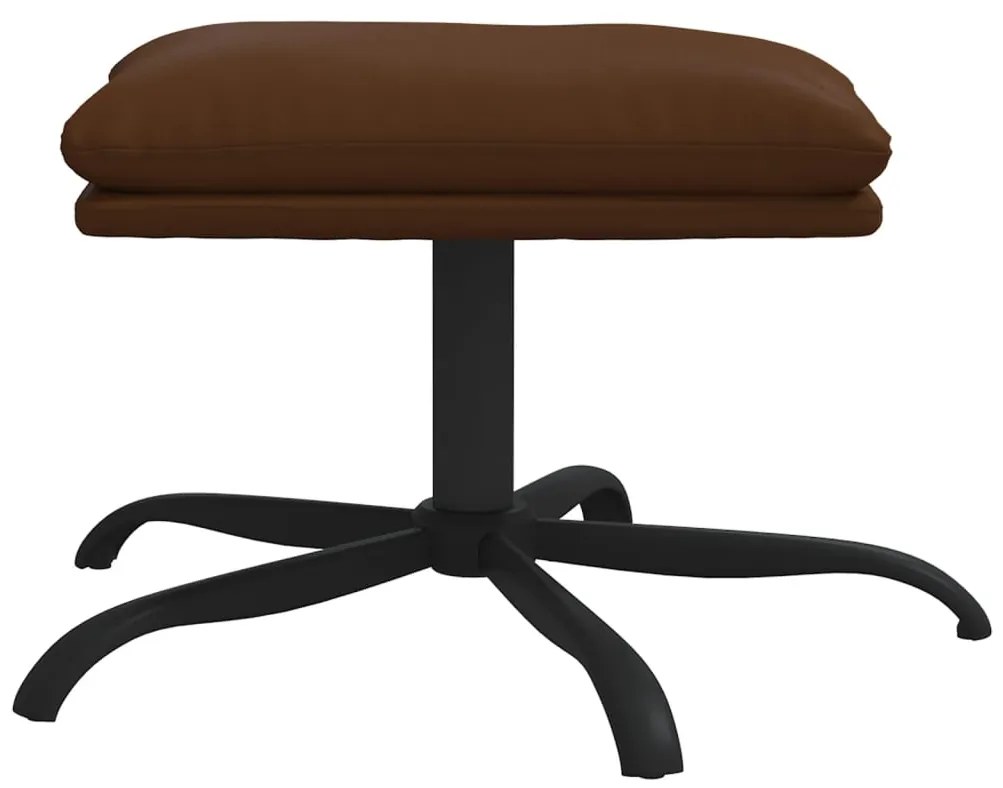 Apoio de pés 45x29,5x36 cm couro artificial castanho brilhante