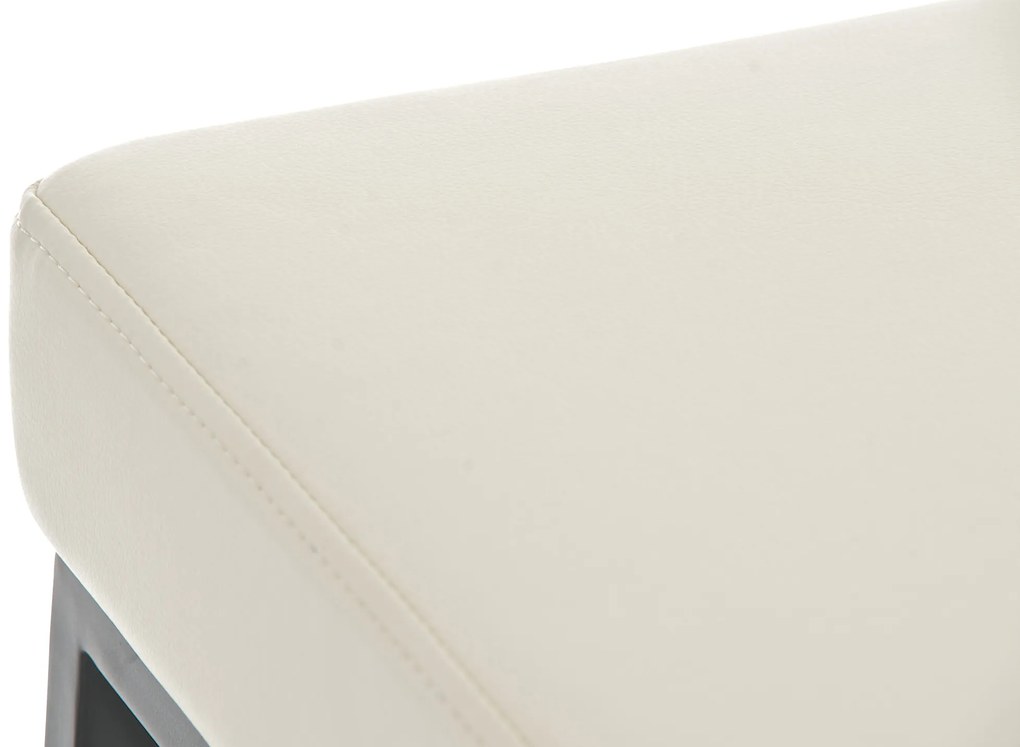 Banco de bar Montreal em couro sintético e com estrutura preta 37 x 83 x 37 cm Creme