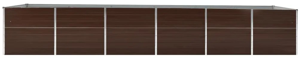Canteiro elevado de jardim 480x80x77cm aço galvanizado castanho