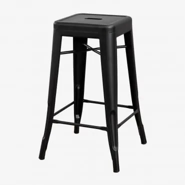 Pack De 2 Bancos Altos Empilháveis Em Aço Lix Preto Mate & ↑65 Cm - Sklum