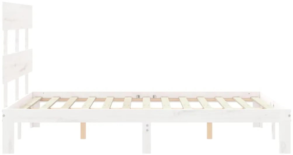 Cama sem colchão 120x200 cm madeira de pinho maciça branco