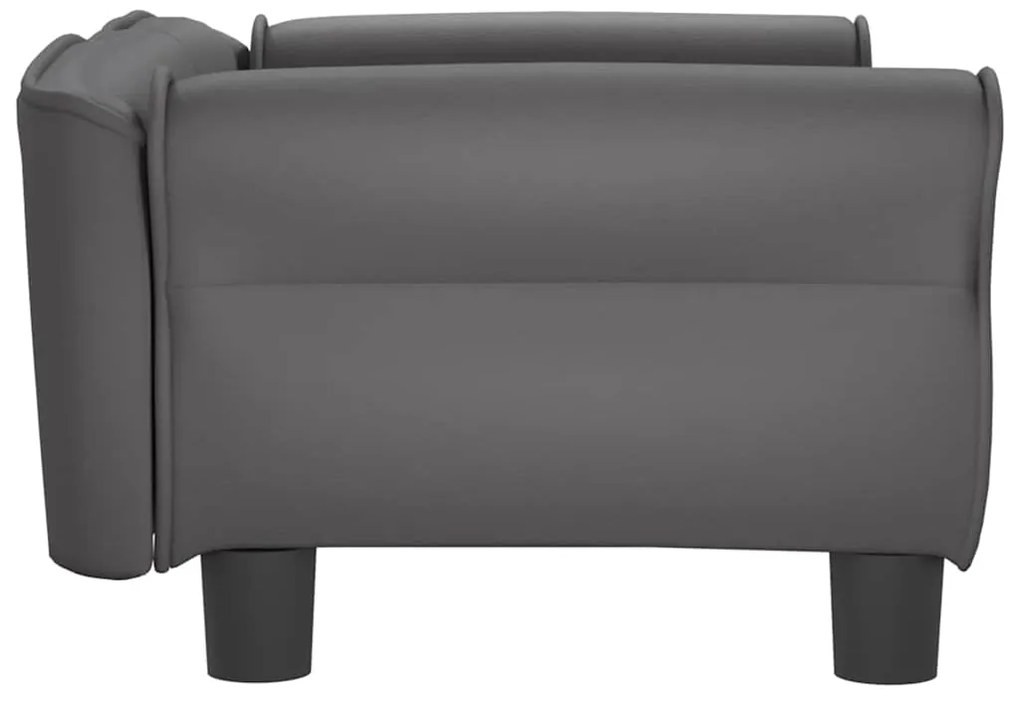 Cama para cães 70x45x30 cm couro artificial cinzento